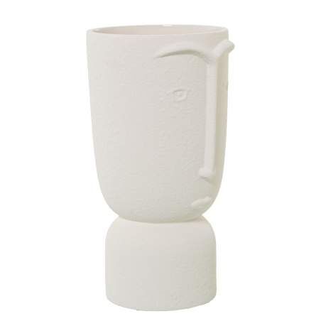 Vase Alexandra House Living Ecru Ceramic Face 16 x 16 x 27 cm