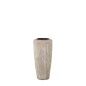 Vase Alexandra House Living White Beige Ceramic Stripes 17 x 17 x 37 cm