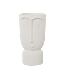 Vase Alexandra House Living Ecru Ceramic Face 13 x 13 x 25 cm