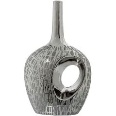 Vaso Alexandra House Living Argentato Ceramica 12 x 21 x 33 cm