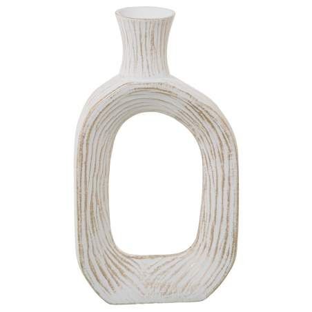 Vaso Alexandra House Living Bianco Dorato Ceramica 11 x 27 x 47 cm