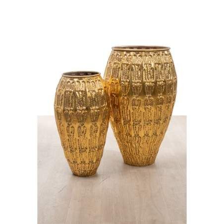 Set of 2 Vases Alexandra House Living Golden Metal 54 x 87 x 54 cm (2 Pieces)