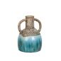 Vase Alexandra House Living Blue Brown Terracotta 20 x 30 x 20 cm With handles