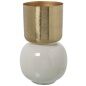 Vaso Alexandra House Living Bianco Dorato Metallo 22 x 22 x 34 cm