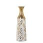 Floor vase Alexandra House Living White Golden Metal 14 x 14 x 48 cm