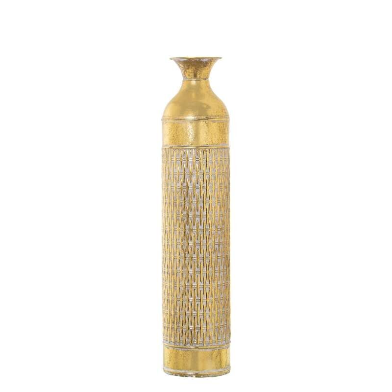 Floor vase Alexandra House Living Golden Metal 15 x 15 x 68 cm