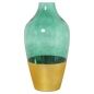 Vase Alexandra House Living Green Golden Crystal 17 x 17 x 32 cm