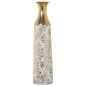 Floor vase Alexandra House Living White Golden Metal 14 x 14 x 58 cm