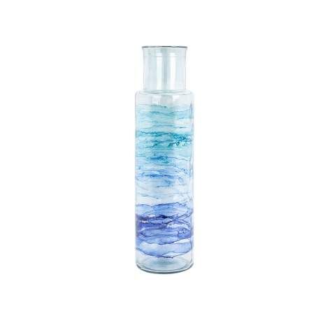 Vaso in Vetro Riciclato Romimex Azzurro vetro riciclato 15 x 55 x 15 cm