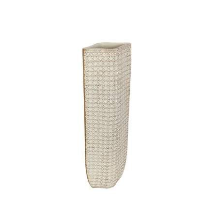 Vaso Romimex Crema Resina 17 x 48 x 11 cm