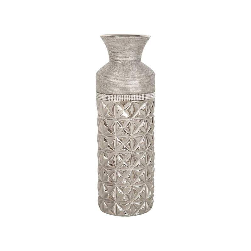 Vase Romimex Silver Ceramic 13 x 40 x 13 cm