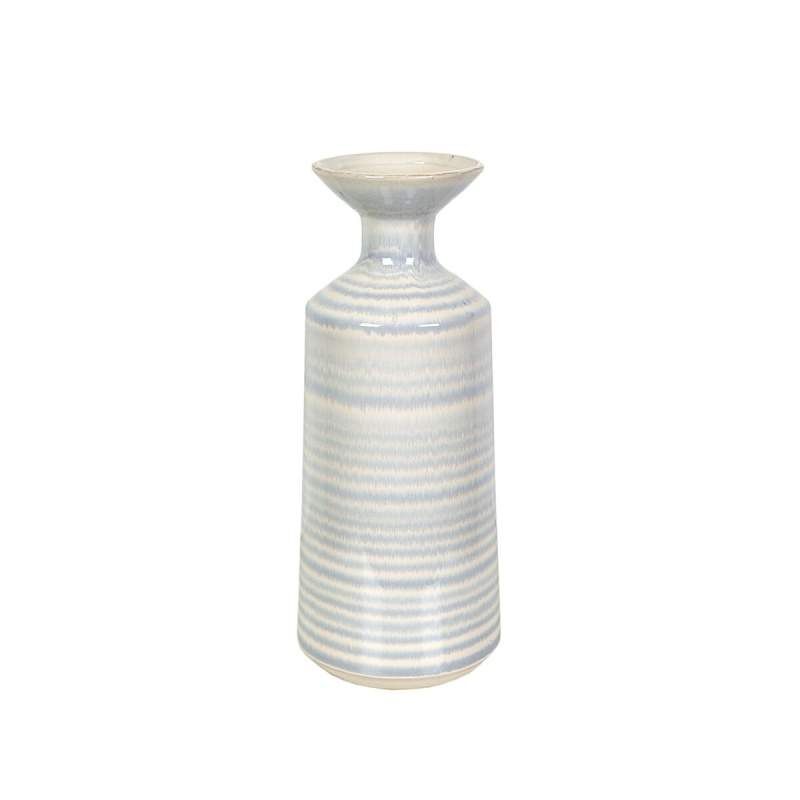 Vaso Romimex Azzurro Bianco Ceramica 16 x 40 x 16 cm