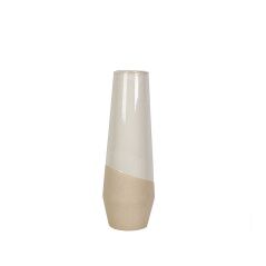 Vaso Romimex Bianco Beige Ceramica 15 x 45 x 15 cm