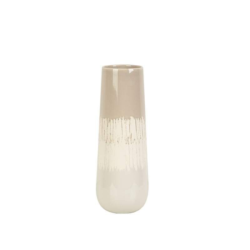 Vase Romimex Beige Grey Ceramic 14 x 34 x 14 cm