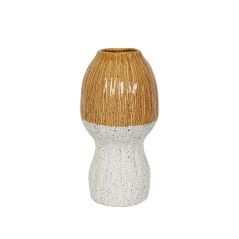 Vase Romimex Yellow White Ceramic 19 x 37 x 19 cm