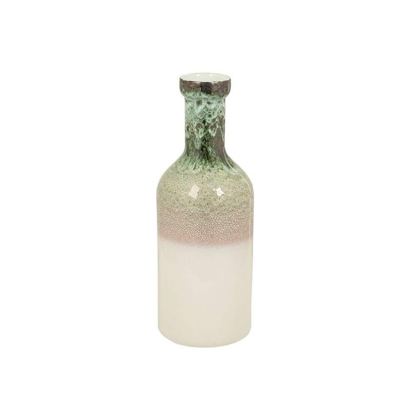 Vase Romimex White Green Ceramic 13 x 37 x 13 cm