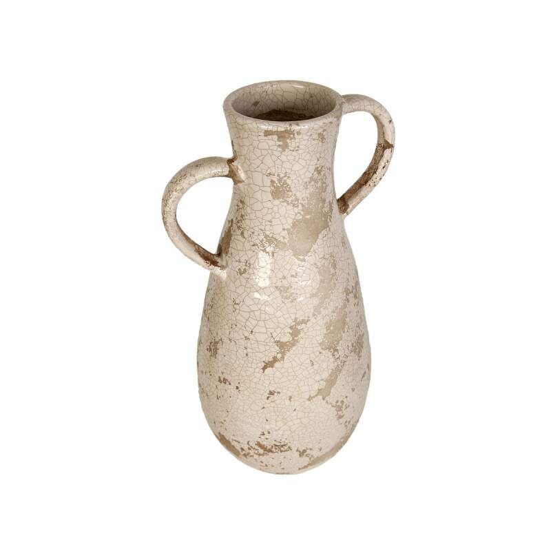 Vaso Romimex Bianco Ceramica 25 x 51 x 16 cm Con manici