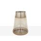 Vase Romimex Transparent Golden Glass 17 x 32 x 17 cm 17 x 27 x 17 cm