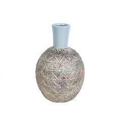 Vase Romimex Beige Ceramic Spherical 19 x 29 x 19 cm 19 x 17 x 19 cm