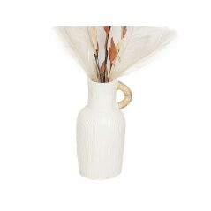 Vaso Romimex Bianco Rattan Terracotta 12 x 30 x 12 cm Con maniglia