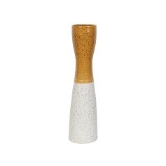 Vaso Romimex Giallo Bianco Ceramica 12 x 59 x 12 cm