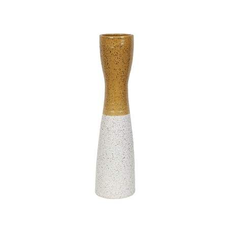 Vaso Romimex Giallo Bianco Ceramica 12 x 59 x 12 cm