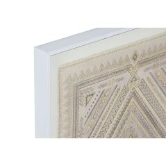 Tela Home ESPRIT Bianco Naturale Boho 50 x 3,8 x 60 cm (2 Unità)