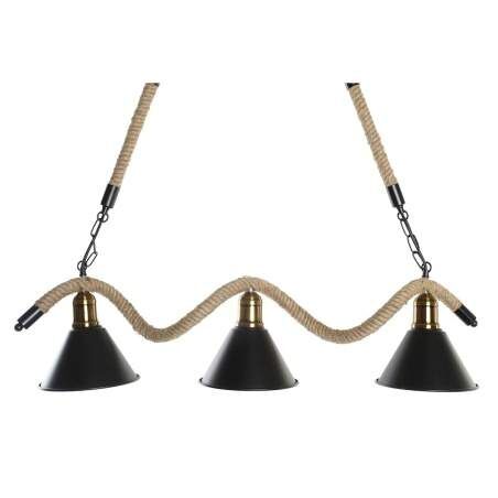 Ceiling Light DKD Home Decor Natural Black Metal Rope 50 W (85 x 18 x 20 cm)