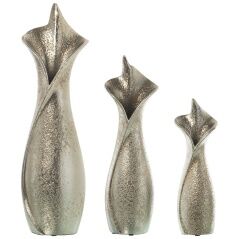 Set of 3 Vases Alexandra House Living Silver Ceramic 13 x 45 x 27 cm (3 Pieces)