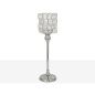 Candleholder Romimex Silver Metal Glass 13 x 40 x 13 cm Wineglass