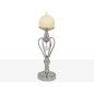 Candleholder Romimex Silver Metal Glass 14 x 35 x 14 cm