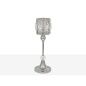 Candleholder Romimex Silver Metal Glass 12 x 32 x 12 cm Wineglass