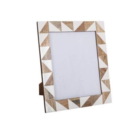 Cornice Portafoto Romimex Marrone Beige Legno Resina 20 x 25 x 1 cm