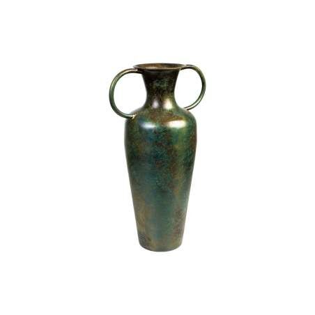 Vase Romimex Brown Green Metal 15 x 41 x 22 cm With handles