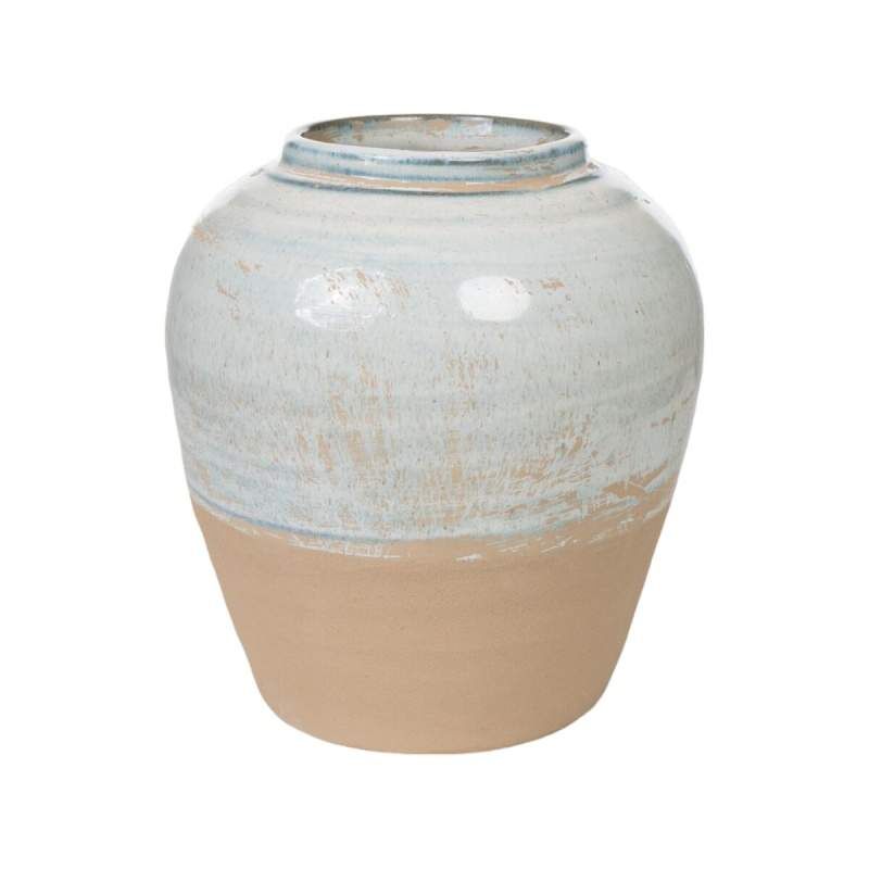 Vaso Romimex Azzurro Beige Terracotta 22 x 24 x 22 cm