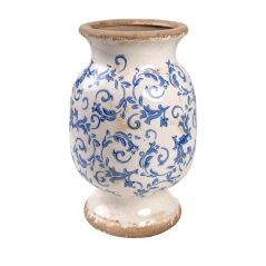 Vaso Romimex Azzurro Bianco Porcellana 20 x 32 x 20 cm