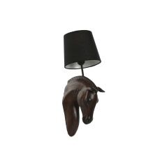 Wall Lamp Home ESPRIT Black Dark brown Colonial Horse 220 V 18 x 21,5 x 50,5 cm (2 Units)