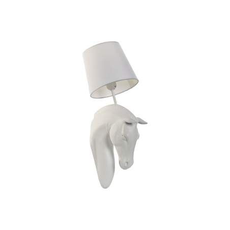 Lampada da Parete Home ESPRIT Bianco Moderno Cavallo Finitura invecchiata 220 V 18 x 21,5 x 50,5 cm (2 Unità)