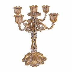 Candelabro Alexandra House Living Dorato Ferro 17 x 25 x 17 cm