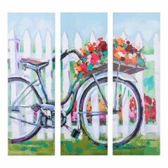 Quadro Alexandra House Living Bike Tela Legno di abete 90 x 3 x 30 cm