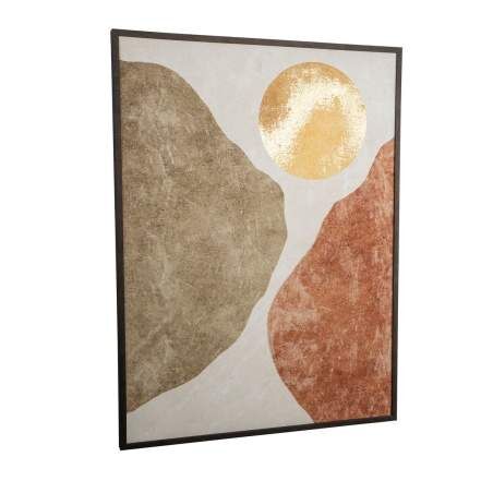 Canvas Romimex polystyrene MDF Wood Abstract 60 x 80 x 3 cm