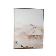 Canvas Romimex polystyrene MDF Wood Abstract Landscape 60 x 80 x 3 cm