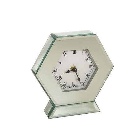 Table clock Romimex Silver Glass 18 x 19 x 6 cm