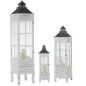 Lanterns Alexandra House Living White Wood Crystal Fir wood (3 Pieces)