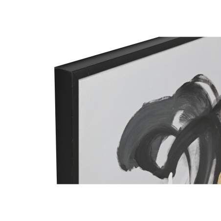 Canvas Home ESPRIT White Black polystyrene Canvas Abstract Modern 104 x 4 x 103,5 cm (2 Units)