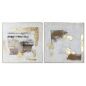 Canvas Home ESPRIT White Golden polystyrene Canvas Abstract 101,5 x 4 x 101,5 cm (2 Units)