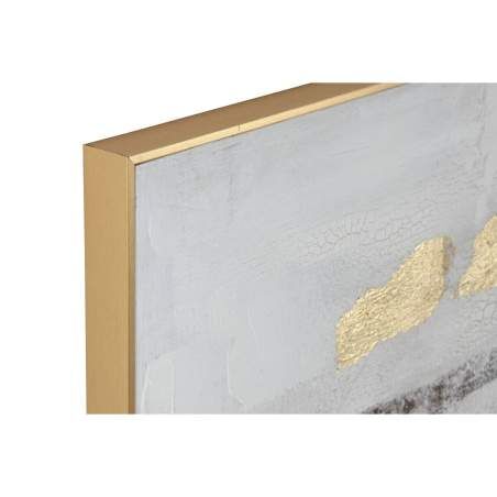 Canvas Home ESPRIT White Golden polystyrene Canvas Abstract 101,5 x 4 x 101,5 cm (2 Units)