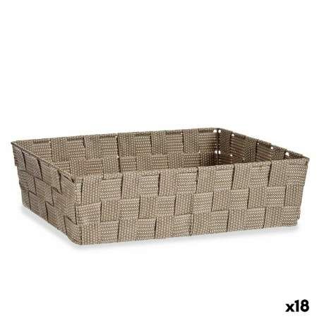 Multi-purpose basket Beige Cloth 3,8 L 34 x 8,5 x 21 cm (18 Units)