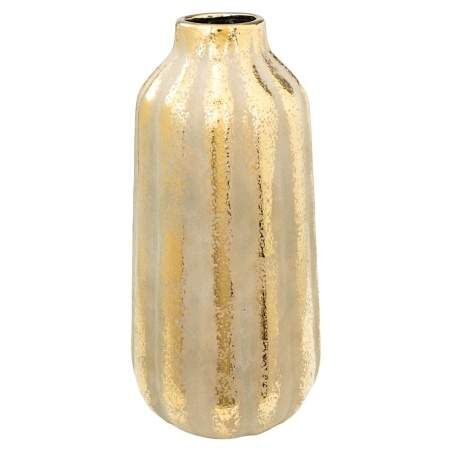 Vase Romimex Golden Porcelain Stripes 17 x 35 x 17 cm