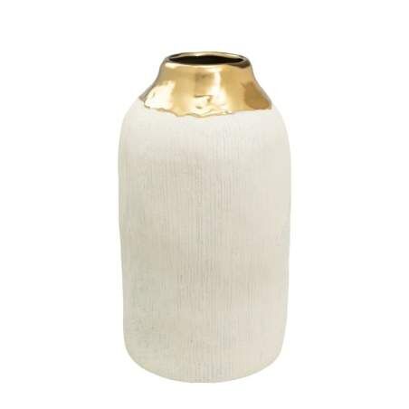 Vase Romimex White Golden Porcelain 18 x 36 x 18 cm